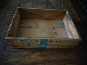 Antiek Blue Band margarine kistje met origineel sticker beschikbaar voor biedingen