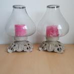 Windlicht(en) glas met metaal, Huis en Inrichting, Ophalen, 25 tot 50 cm, Zo goed als nieuw, Metaal