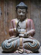 Mooie houten buddha, Antiek en Kunst, Ophalen of Verzenden