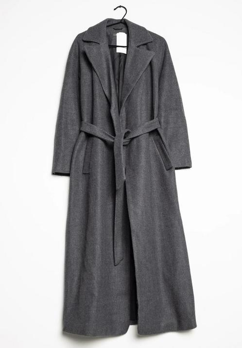 Kiomi Zalando Lange Donkergrijze Mantel Coat Jas Maat 36, Kleding | Dames, Jassen | Winter, Gedragen, Maat 36 (S), Grijs, Ophalen of Verzenden