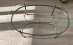 salontafel glas messing onderstel ovaal, Huis en Inrichting, Tafels | Salontafels, Ophalen, 100 tot 150 cm, Klassiek, 50 tot 100 cm