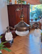 Oude hanglamp met geslepen glas, Huis en Inrichting, Lampen | Hanglampen, Ophalen, Gebruikt, Vintage, Glas
