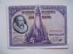 543. Spanje, 100 pesetas 1928 de Cervantes., Verzenden, Overige landen, Los biljet