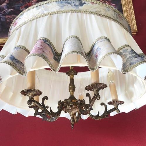Brocante kroonluchter antieke koperen barok, Huis en Inrichting, Lampen | Kroonluchters, Gebruikt, Overige materialen, Ophalen of Verzenden