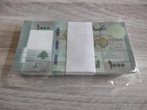 UNC bundel 100 biljetten 1000 livres, Libanon, Postzegels en Munten, Bankbiljetten | Azië, Ophalen of Verzenden