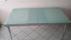 Uitschuifbare glazen tafel + optionele stoelen, Huis en Inrichting, Tafels | Eettafels, Ophalen