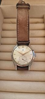 Oversized Omega  38mm, Leer, Staal, Polshorloge, Ophalen of Verzenden