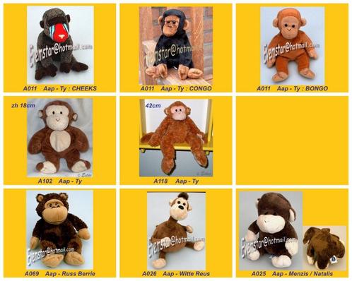 aap aapje Ty Russ Berrie Witte Reus Menzis Natalis, Kinderen en Baby's, Speelgoed | Knuffels en Pluche, Zo goed als nieuw, Overige typen
