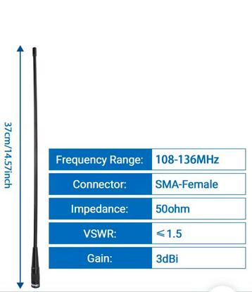 Antenne Airband / Luchtvaart 108 - 136 mHz beschikbaar voor biedingen