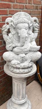 Tuinbeeld met pilaar Ganesha, Tuin en Terras, Tuinbeelden, Ophalen of Verzenden, Zo goed als nieuw