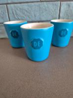 DE Kopjes Mat Blauw Set van 3, Huis en Inrichting, Keuken | Servies, Ophalen of Verzenden, Zo goed als nieuw, Overige stijlen