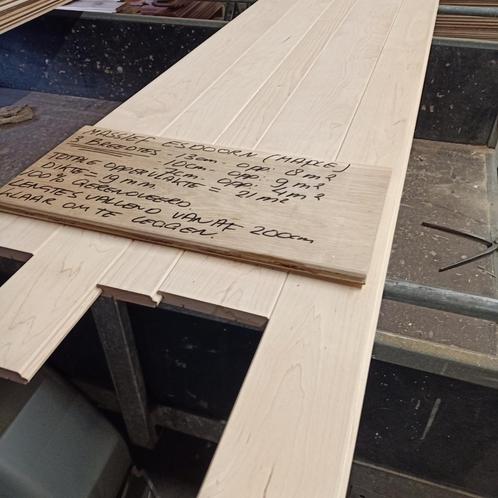 massief esdoorn houten vloer, 3 breedtes, 16m2, 100% gerenov, Doe-het-zelf en Verbouw, Vloerdelen en Plavuizen, Zo goed als nieuw