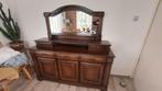 Massief donkereiken kast / dressoir met spiegel, Huis en Inrichting, Kasten | Dressoirs, Ophalen, Gebruikt, 150 tot 200 cm, 25 tot 50 cm