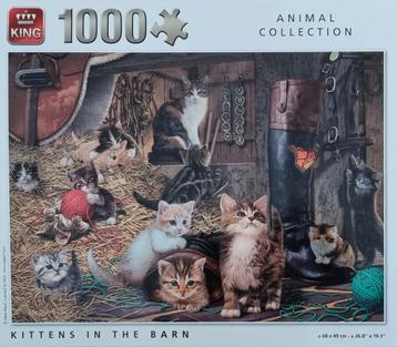 King puzzel 1000 stukjes: kittens in the barn  beschikbaar voor biedingen