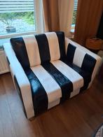 Mooie zwart/witte fauteuil van Montèl te koop, Huis en Inrichting, Stoelen, Gebruikt, Zwart, Leer, Ophalen of Verzenden