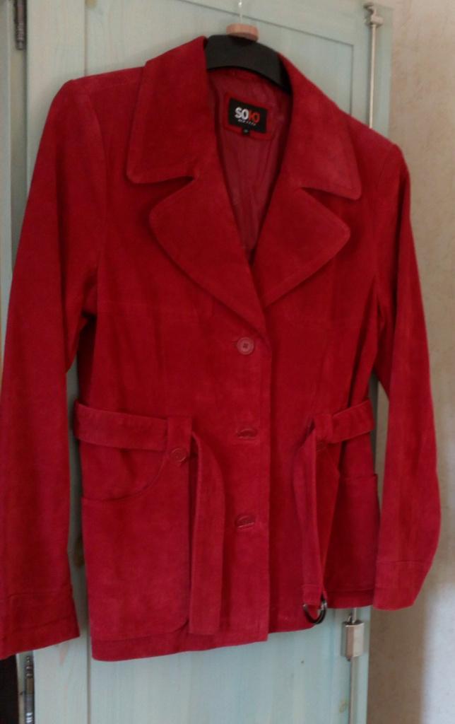 Dames Jas Rood/100% leder, Kleding | Dames, Jassen | Zomer, Zo goed als nieuw, Maat 42/44 (L), Rood, Ophalen of Verzenden
