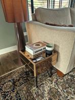 Gouden bijzettafel met hairpin poten, Ophalen, Minder dan 45 cm, Minder dan 55 cm, Zo goed als nieuw
