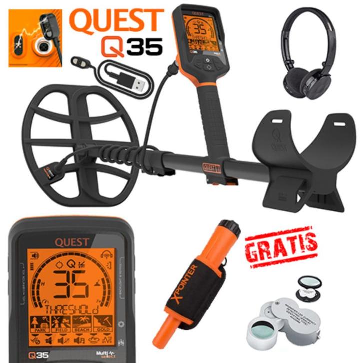 DETECTOR PLAZA: Quest Q35 met GRATIS Xpointer t.w.v. € 99,-, Hobby en Vrije tijd, Metaaldetectors, Nieuw, C-scope, Ophalen of Verzenden