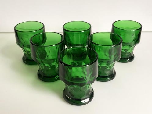 Zes vintage glazen Bormioli Italië jaren 70, Verzamelen, Retro, Huis en Inrichting, Verzenden
