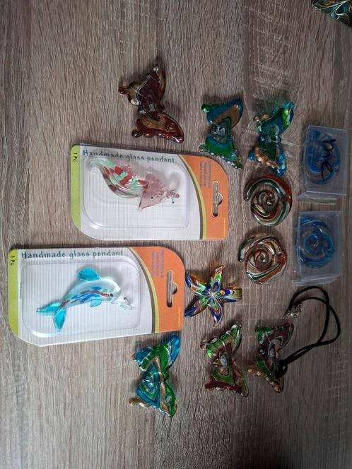 Glashanger vlinder spiraal dolfijn bloem zeepaard glas, Sieraden, Tassen en Uiterlijk, Kettinghangers, Nieuw, Glas of Kristal