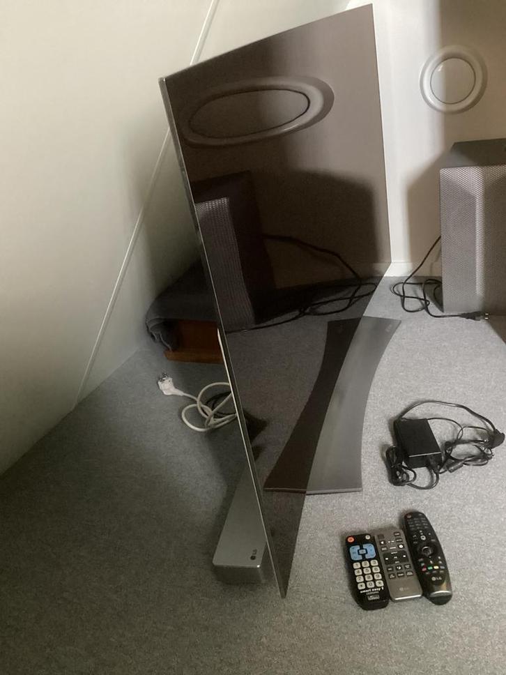 LG televisie - gebogen - OLED diagonaal 140 + soundbar + box, Audio, Tv en Foto, Televisies, Gebruikt, OLED, 100 cm of meer, LG