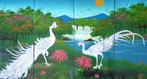 3 stuks schilderij mother of pearl, Antiek en Kunst, Ophalen of Verzenden