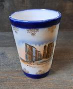 Oude beker, keramiek, met afbeelding Zadelstraat en Domtoren, Ophalen of Verzenden