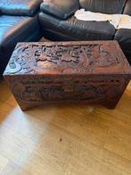 antieke gesneden Chinese kamferkist, Huis en Inrichting, Gebruikt, 50 tot 100 cm, Ophalen of Verzenden, Minder dan 50 cm