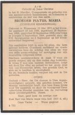 broeder Cornelius Remmerswaal 1873 Wassenaar + 1944 Dongen, Verzenden