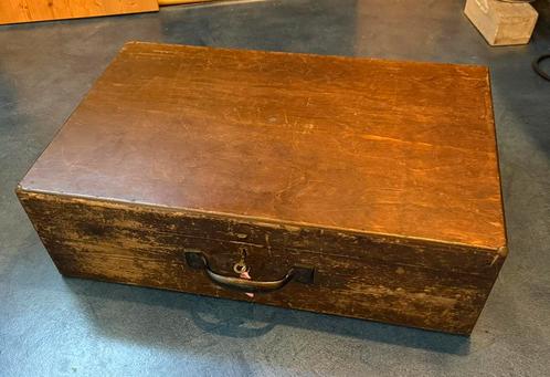Vintage houten koffer, Huis en Inrichting, Woonaccessoires | Kisten, Gebruikt, Minder dan 50 cm, Ophalen