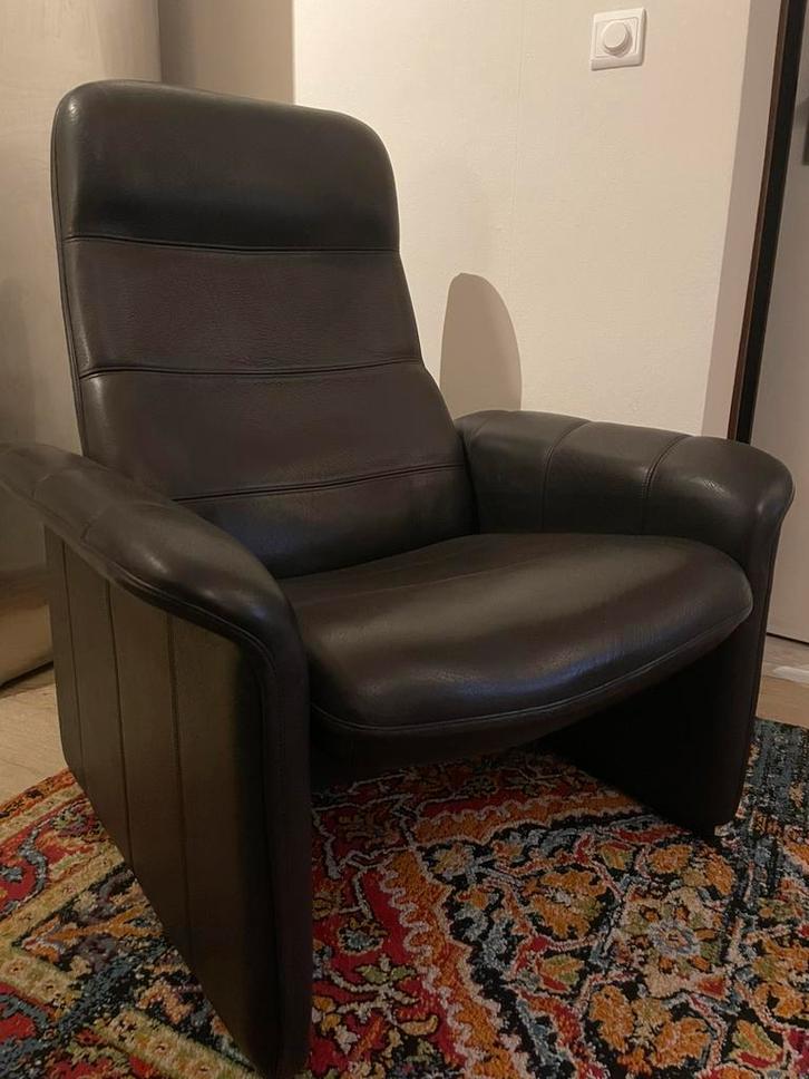 De Sede DS50 neckleder incl ottoman, Huis en Inrichting, Fauteuils, Zo goed als nieuw, 50 tot 75 cm, 75 tot 100 cm, Ophalen