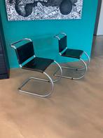 2 Buisframe stoelen Mies van der Rohe MR10, Twee, Gebruikt, Buisframe, Zwart