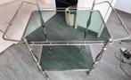 Glazen tafel zilver, 25 tot 50 cm, Gebruikt, Rechthoekig, Ophalen
