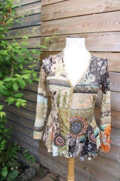 Tuniek groen/ kaki Chacok mt 2 (M) tranparant mouwen Vaste p, Kleding | Dames, Blouses en Tunieken, Zo goed als nieuw, Maat 38/40 (M)
