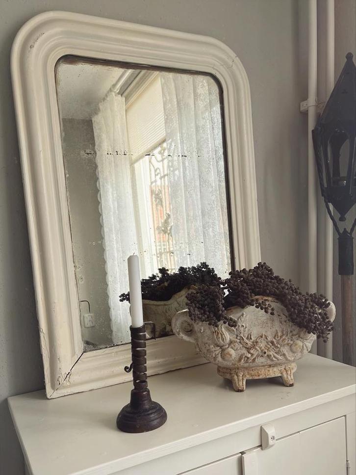 Oude Franse boogspiegel / toogspiegel / spiegel, Antiek en Kunst, Antiek | Spiegels, Ophalen