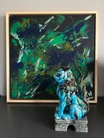 ABSTRACT WERK , 40 x 40 , ingelijst, Antiek en Kunst, Ophalen of Verzenden