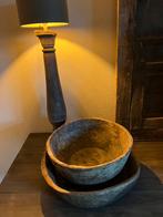 Landelijke houten set schaal /kom, Ophalen of Verzenden, Zo goed als nieuw, Rond, Hout