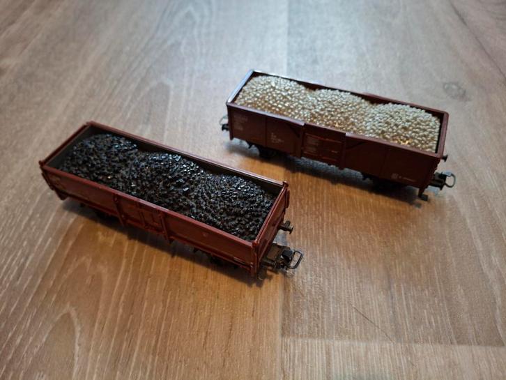 Marklïn HO hogeboord wagons kolen/kalk lading DB, Hobby en Vrije tijd, Modeltreinen | H0, Zo goed als nieuw, Wagon, Wisselstroom
