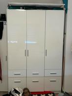 Witte kledingkast met 3 deuren en lades, Huis en Inrichting, Ophalen, Overige materialen, Gebruikt, 200 cm of meer