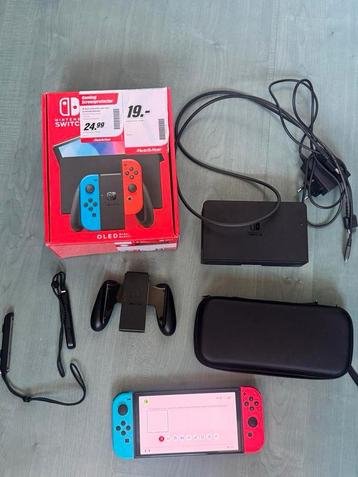 Nintendo Switch OLED Neon + Extra's beschikbaar voor biedingen