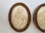 BROCANTE OVALE LIJSTJES MET ENGELTJES, Antiek en Kunst, Curiosa en Brocante, Ophalen of Verzenden