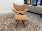 Nieuw Label Vandenberg Gustav Fauteuil met poef Stof leer, Huis en Inrichting, Nieuw, 75 tot 100 cm, Ophalen of Verzenden, Label