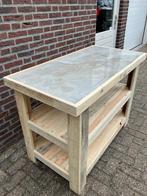 bbq tafel,werktafel met gemarmerd blad 65 cmx125 cm, Ophalen of Verzenden, Nieuw, Vrijstaand