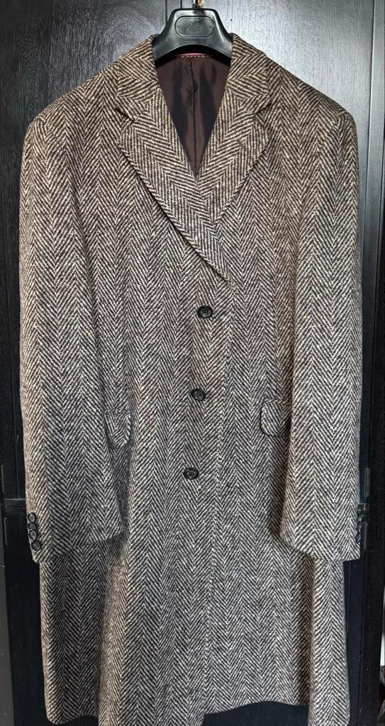 Pal Zileri Tweed Jas - Maat 60, Kleding | Heren, Jassen | Winter, Zo goed als nieuw, Overige maten, Bruin, Ophalen of Verzenden
