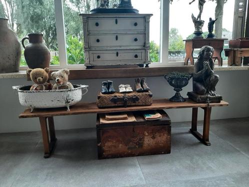 OUD BROCANT   .....  ZELDZAAM MET RUGLEUNING  ...  BANKJE, Antiek en Kunst, Curiosa en Brocante, Ophalen