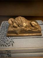 Antiek metalen beeld van slapende leeuw van Luzern, Ophalen of Verzenden