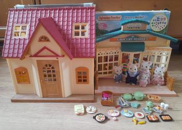Grote Sylvanian Families set in doos. beschikbaar voor biedingen