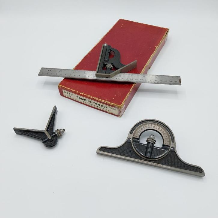 Combinatie Winkelhaak Starret USA Nr. 9 (55708-55), Antiek en Kunst, Antiek | Gereedschap en Instrumenten, Ophalen of Verzenden