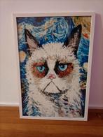Grumpy Cat schilderij, Minder dan 50 cm, 50 tot 75 cm, Ophalen of Verzenden, Zo goed als nieuw