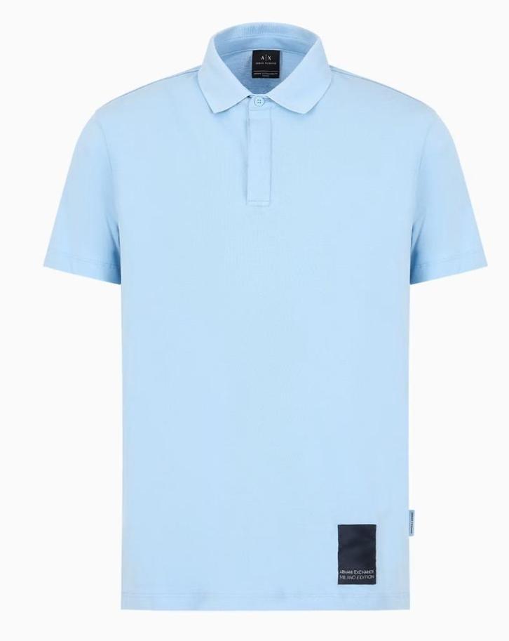NIEUW - Armani Exchange Polo, Biologisch Katoen, Regular Fit, Kleding | Heren, Polo's, Nieuw, Maat 52/54 (L), Blauw, Ophalen of Verzenden